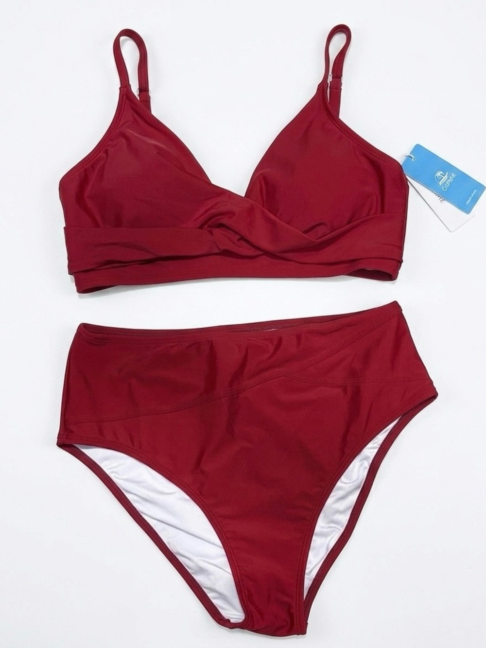 NWT CUPSHE Wine Red Bikini Set Size M